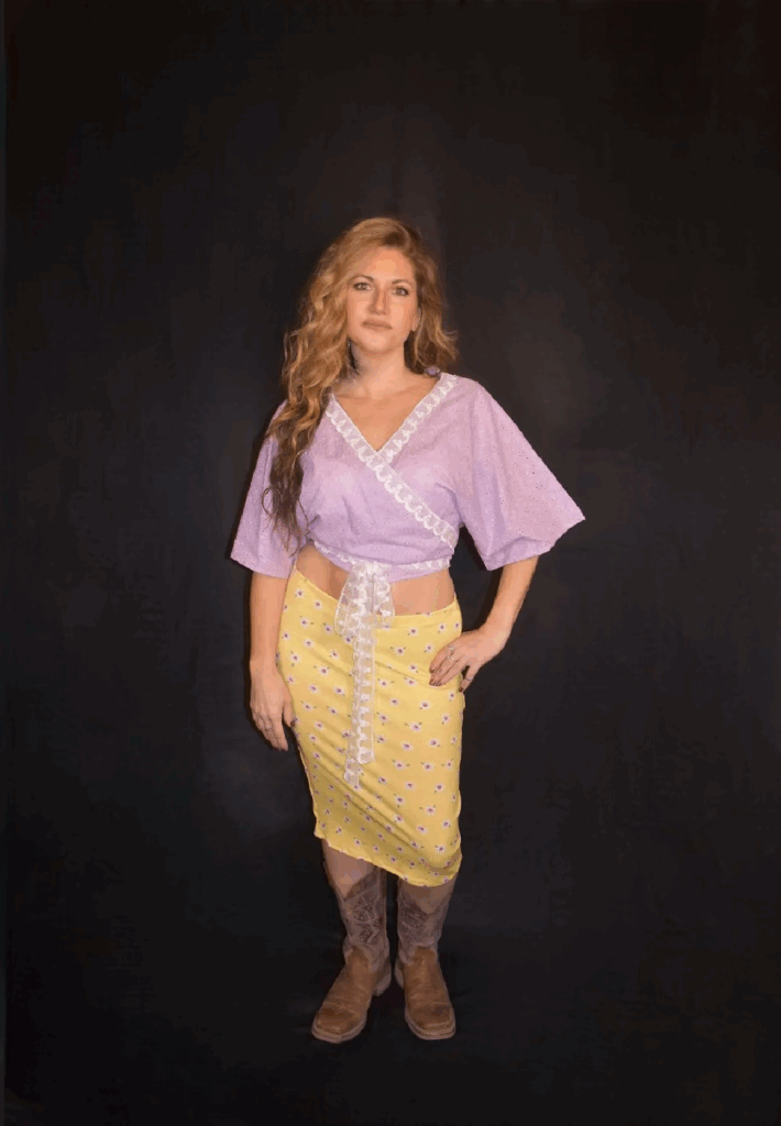 Purple & Lace Wrap Top